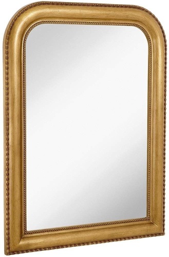 Hamilton Hills Thick Rounded Top Gold Rich Framed Wall Mirror  - Lot 551