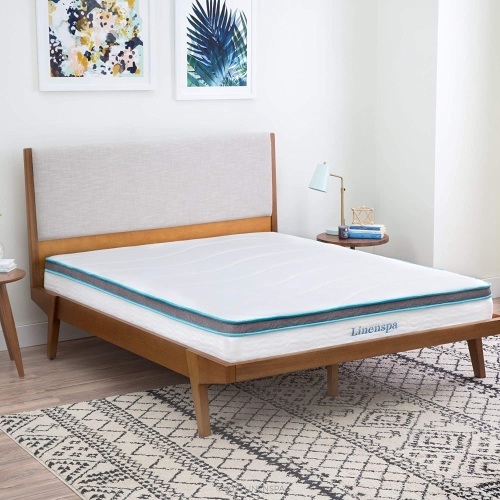 Linenspa 8" Memory Foam and Innerspring Hybrid Medium-Firm Mattress  - Lot 84
