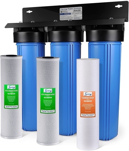 iSpring WGB32B 3-Stage Whole House Water Filtration System w/ 20-Inch Sediment and Carbon Block Filters  - Lot 63