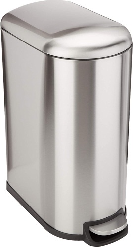 Amazon Basics 10.5 Gallon Soft-Close Trash Can with Foot Pedal for Narrow Spaces - Lot 588