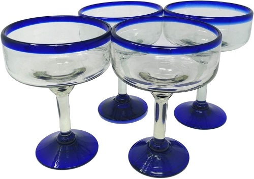 Dos Suenos Hand Blown 16oz Margarita Glasses, Set of 4  - Lot 938
