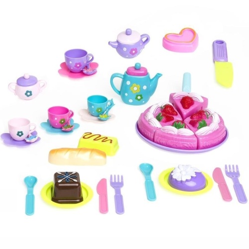 37-Piece Kids Pretend Kitchen Tea Party Play Set  - Lot 1032