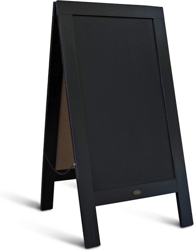 Rustic Vintage Black Wooden A-Frame Sidewalk Chalkboard Sign - Lot 527
