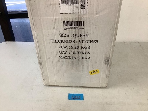 Memory Foam Mattress Topper Queen - Lot 3822