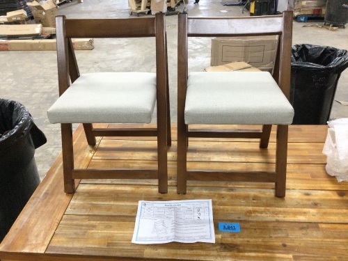 Upholsterd Folding Solid Wood Dining Chairs - Lot 3841