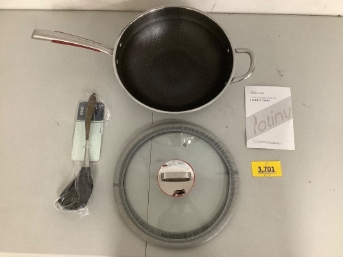 Potinu 12.5in Stainless Steel Wok - Lot 3701