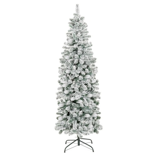 Snow Flocked Artifical Pencil Christmas Tree w/ Stand - Lot 4088