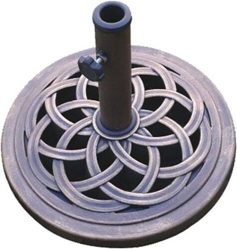 DC America 18-Inch Cast Stone Umbrella Base, Made from Rust Free Composite Materials, Bronze Powder Coated Finish  - Lot 551