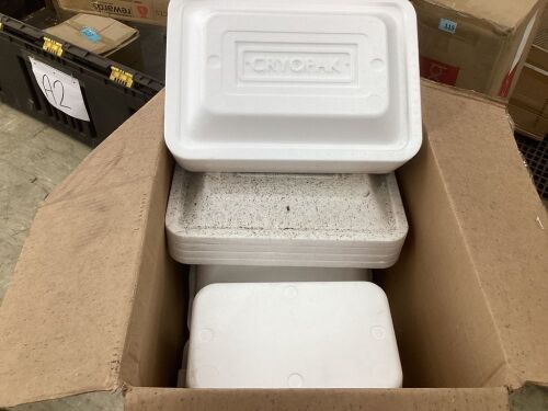 Case of 26QT Foam Cooler Chests - Missing Some Lids, Dirty  - Lot 316