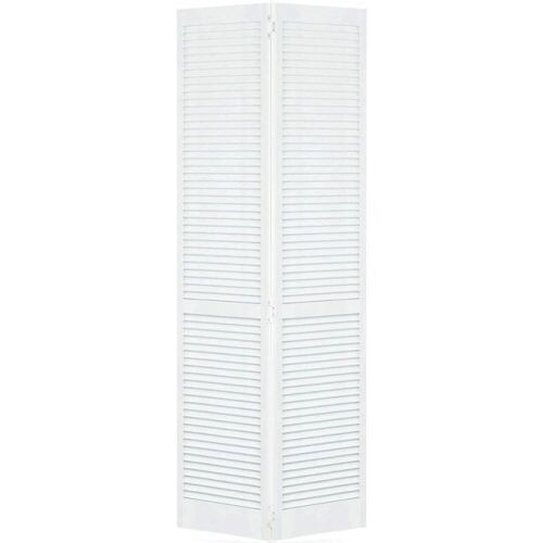 Kimberly Bay Traditional 30-in x 80-in White Louver Solid Core Prefinished Pine Wood Bifold Door  - Lot 143