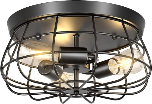 Farmhouse Flush Mount Ceiling Light Fixture, 15.7" - Lot 46