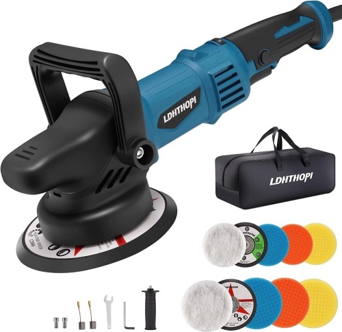 Dual Action Polisher, 980W 6 Variable Speed with 8 Detachable Pads - Lot 48