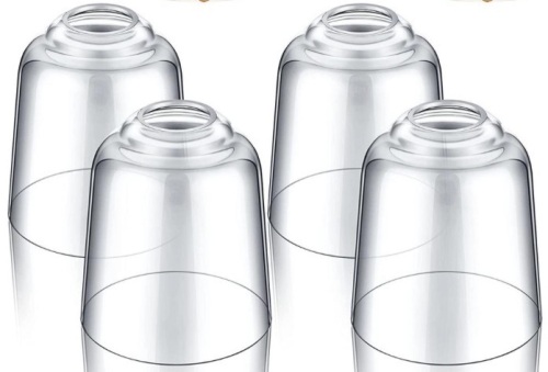 4 Pcs Clear Glass Shade With Smooth Rim 5 Inch Diameter - Lot 114