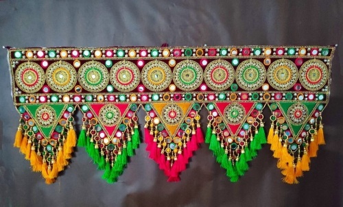 REPTUM DECOR Traditional Multi Zula Pearl Plastic Beads Handmade Hanging/Bandarwal/Toran, 53"x18" - Lot 116