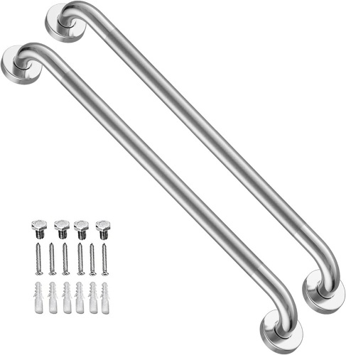 2pk 24" Chrome Stainless Steel Wall Safety Grab Bar - Lot 118