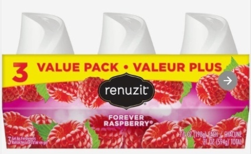 Case of 4 - Renuzit 3-Pack Raspberry Air Fresheners - Lot 242