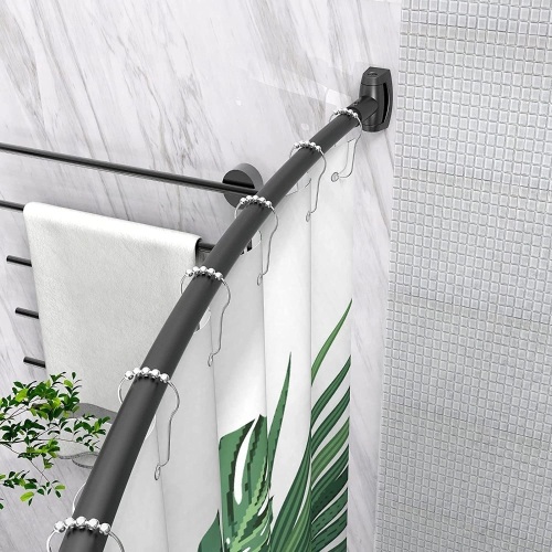 Bonpally Curved Shower Curtain Rod 43-72 Inches Adjustable - Lot 297