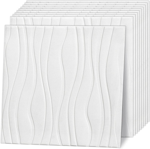 WASAIT 3D Peel and Stick Wave Large Self Adhesive Wall Panels, 20pk - Lot 349