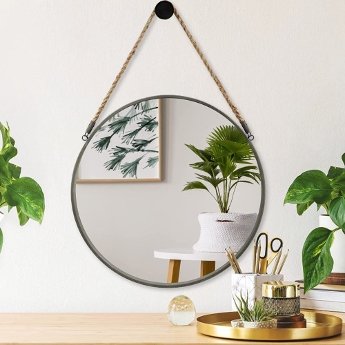 POZINO Circle Farmhouse Wall Mirror, 15 Inch - Lot 234