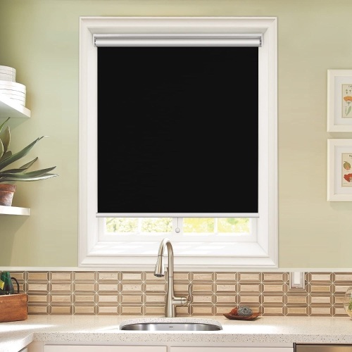 Pull Down Blackout Shades, 23x72, Black - Lot 291