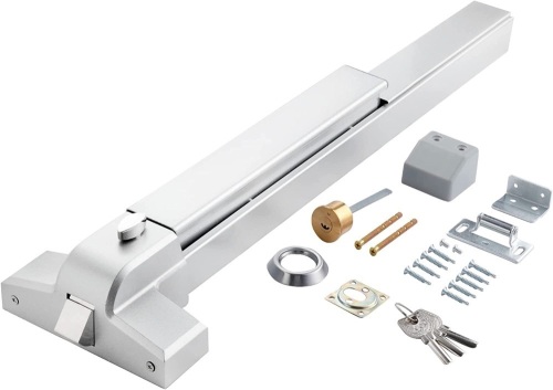 Emergency Push Exit Bar Handle, 65cm/ 25.59’’ Stainless Steel for Metal or Wood Door (Silver) - Lot 399