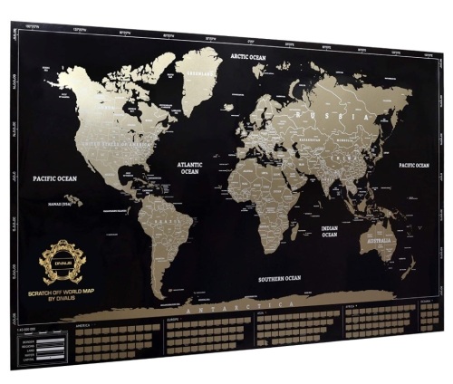 Large Detailed Scratch Off World Map Poster - Lot 368