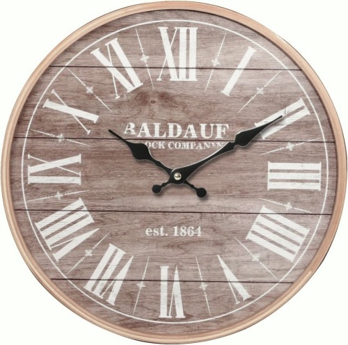 Vintage Wall Clock 14 Inch Silent Soft Ticking Battery Operated - Lot 398