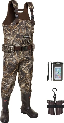 TIDEWE Chest Waders, Hunting Waders for Men Realtree MAX5 Camo with 800G Insulation, Waterproof Cleated Neoprene Bootfoot Wader - Lot 4344