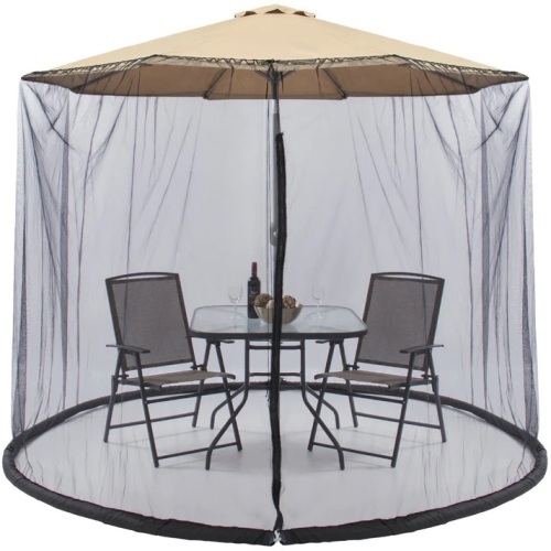 Adjustable Bug Net Accessory for Patio Umbrella w/ Zippered Door - 9ft - Lot 4427