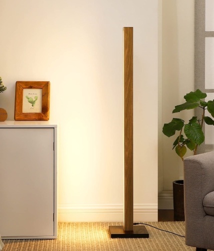 EDISHINE Modern Wood Corner Floor Lamp - Lot 6