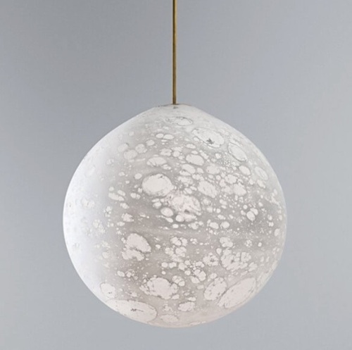 16" Hand Blown Glass Moon Pendant Light, Globe Only - Lot 26