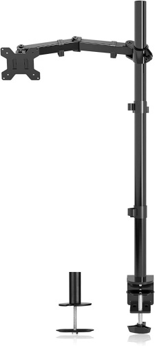 Suptek Single LED LCD Monitor Stand up Desk Mount for 1 One Screen up to 27", Extra Tall 31.5 inch Pole, Heavy Duty Fully Adjustable Stand (MD6821) - Lot 118