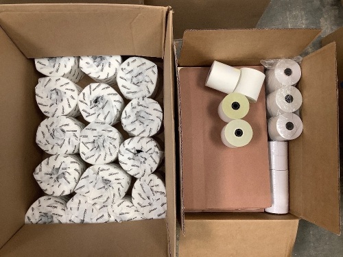 Box of File Folders, Receipt Paper & Bathroom Tissue - Lot 130
