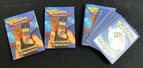 Lot of (3) Golden Groundhog TCG Bundled with Pokemon Trading Cards, 10 Card Booster Pack - Lot 145