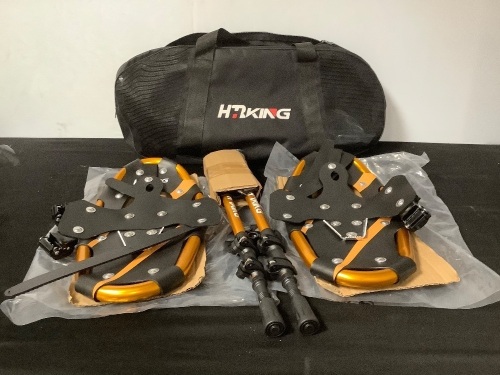 HRKING Lightweight Terrain Showshoes with Trekking Poles and Carrying Tote Bag - Lot 236