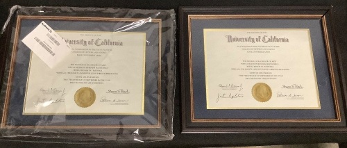 Lot of (2) Document Frames - Lot 338