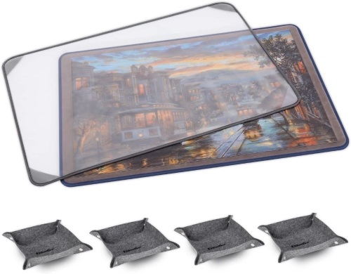 Jigsaw Puzzle Board with Cover & Sorting Trays, 33x22 for 1000 pcs - Lot 427