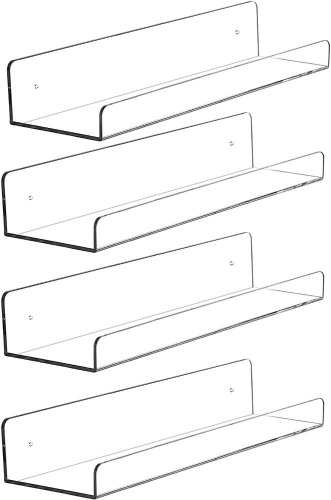 Set of 4 -15" Clear Acrylic Floating Ledge Shelves - Lot 460