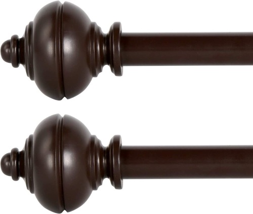 BOBOMOMO 2 Pack Adjustable Curtain Rods, 72"  (Brown, 28-48) - Lot 387
