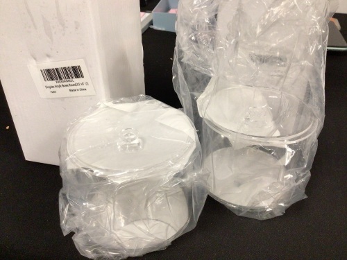 Lot of (2) 2pack Round Acrylic Boxes, 3.5x3 - Lot 391