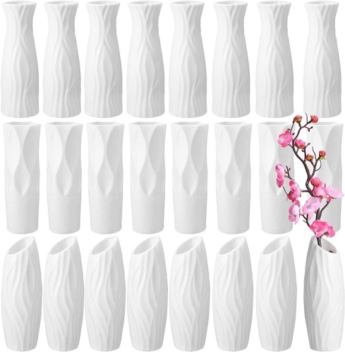 Mimorou 24 Pcs Composite Plastic Flower Vases - Lot 529