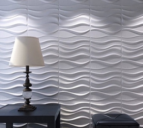 A21031 - Decorative 3D Wavy Wall Panels, 19.7"x19.7" White, 12 Tiles 32 SF - Lot 298