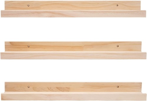 Set of 3 - 24" Natural Wood Floating Shelves - Lot 424