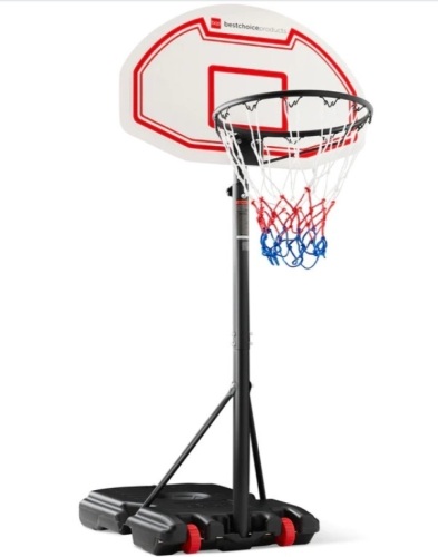 Kids Height-Adjustable Basketball Hoop, Portable Backboard System w/ Wheels - Lot 353