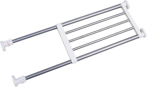 BAOYOUNI Expandable Closet Tension Shelf, Ivory, 39.76-60.04 Inch - Lot 358