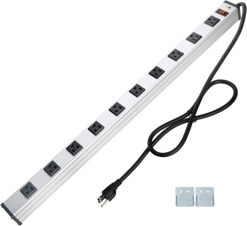 10 Outlet Plugs Heavy Duty Metal Power Strip - Lot 331