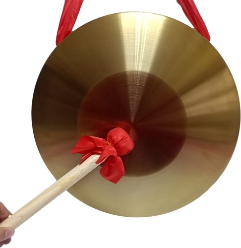 Chinese Traditional Percussion Instrument Brass Gong with Wooden Mallet - Lot 332