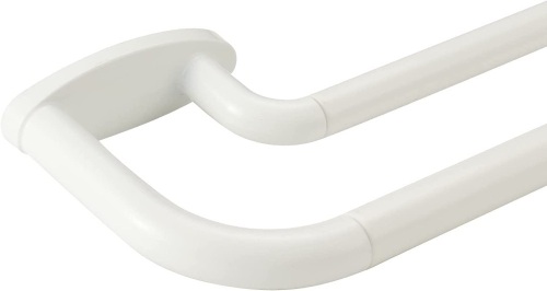 Double Curtain Rod, White, 48-84 Inches - Lot 561