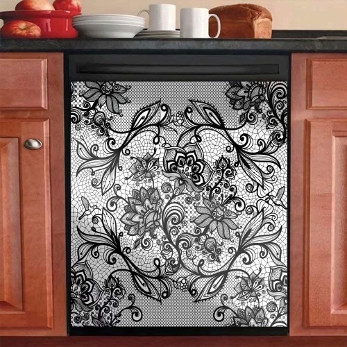 Abstract Dishwasher Door Cover Vinyl Magnetic, 23 inch W x 26 inch H - Lot 501