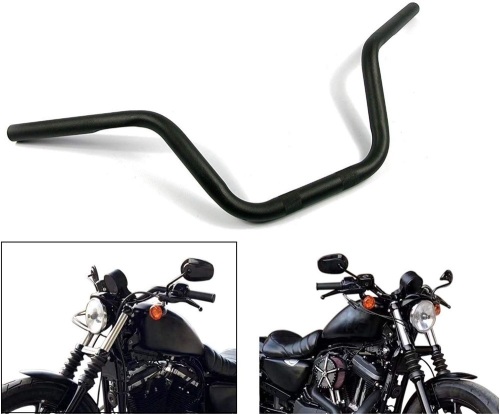Motorcycle Hanger 1 inch 25mm Ace Cafe Racer Clubman Handlebar compatible with Harley Sportster XL883 XL1200(Black) - Lot 293